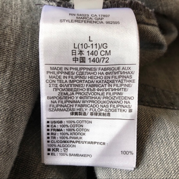 Gap Kids Gray Denim Shirt Dress Star Print Girl’s L - Picture 9 of 10